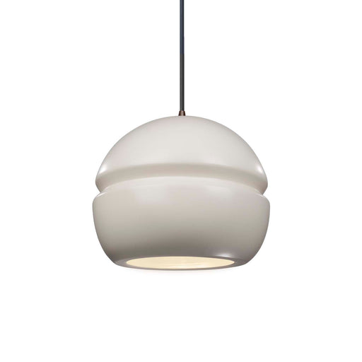 Justice Designs - CER-6410-MAT-DBRZ-BKCD - One Light Pendant - Radiance - Matte White