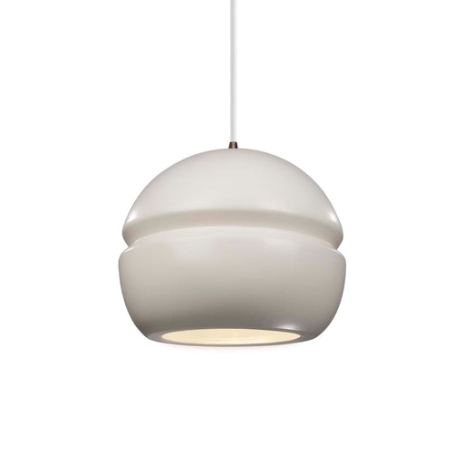 Justice Designs - CER-6410-MAT-DBRZ-WTCD - One Light Pendant - Radiance - Matte White