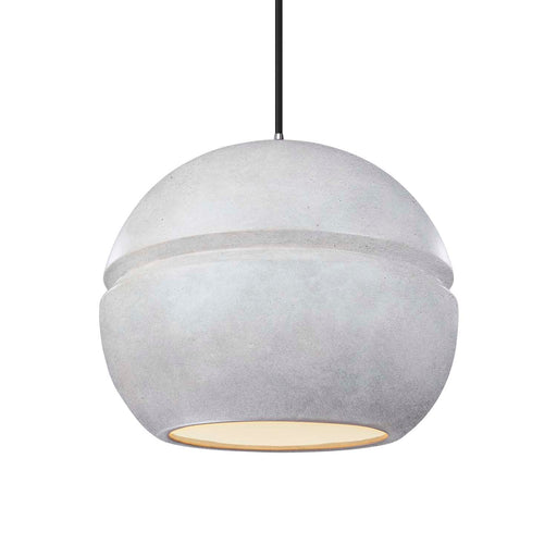 Justice Designs - CER-6415-CONC-CROM-BKCD - One Light Pendant - Radiance - Concrete