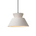 Justice Designs - CER-6420-BIS-MBLK-BKCD - One Light Pendant - Radiance - Bisque