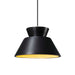 Justice Designs - CER-6420-CBGD-ABRS-BKCD - One Light Pendant - Radiance - Carbon Matte Black with Champagne Gold