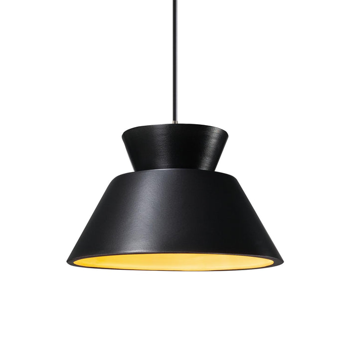 Justice Designs - CER-6420-CBGD-NCKL-BKCD - One Light Pendant - Radiance - Carbon Matte Black with Champagne Gold