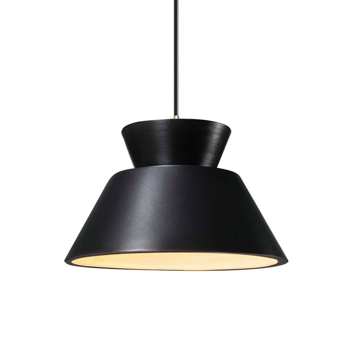 Justice Designs - CER-6420-CRB-ABRS-BKCD - One Light Pendant - Radiance - Carbon - Matte Black