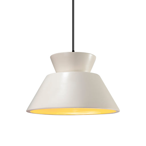 Justice Designs - CER-6420-MTGD-MBLK-BKCD - One Light Pendant - Radiance - Matte White with Champagne Gold