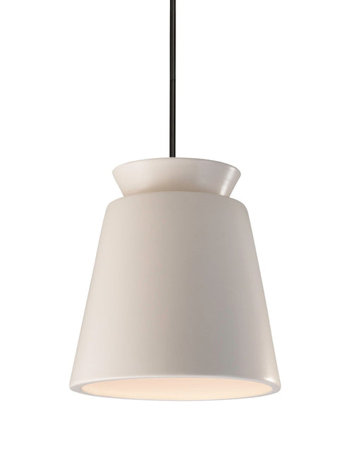 Justice Designs - CER-6425-MAT-MBLK-RIGID - One Light Pendant - Radiance - Matte White