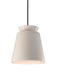 Justice Designs - CER-6425-MAT-MBLK-RIGID - One Light Pendant - Radiance - Matte White