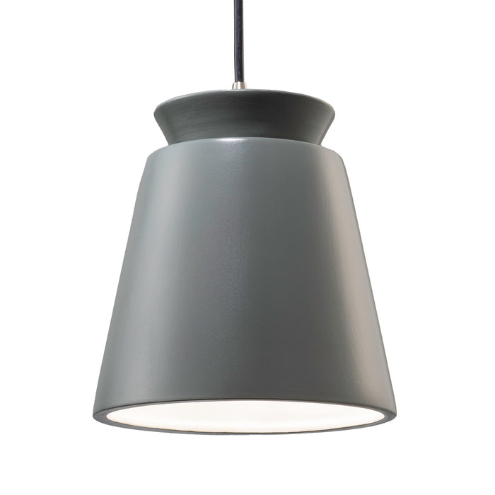 Justice Designs - CER-6425-PWGN-NCKL-BKCD - One Light Pendant - Radiance - Pewter Green