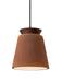 Justice Designs - CER-6425-RRST-MBLK-BKCD - One Light Pendant - Radiance - Real Rust