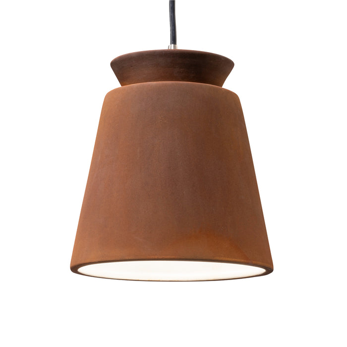 Justice Designs - CER-6425-RRST-NCKL-BKCD - One Light Pendant - Radiance - Real Rust