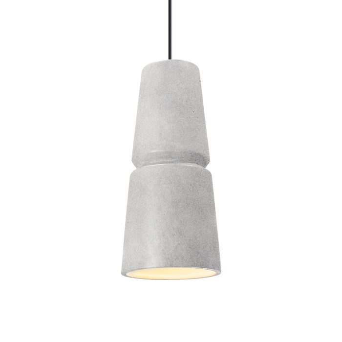 Justice Designs - CER-6430-CONC-MBLK-BKCD - One Light Pendant - Radiance - Concrete