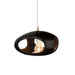 Justice Designs - CER-6440-BLK-ABRS-WTCD - One Light Pendant - Radiance - Gloss Black