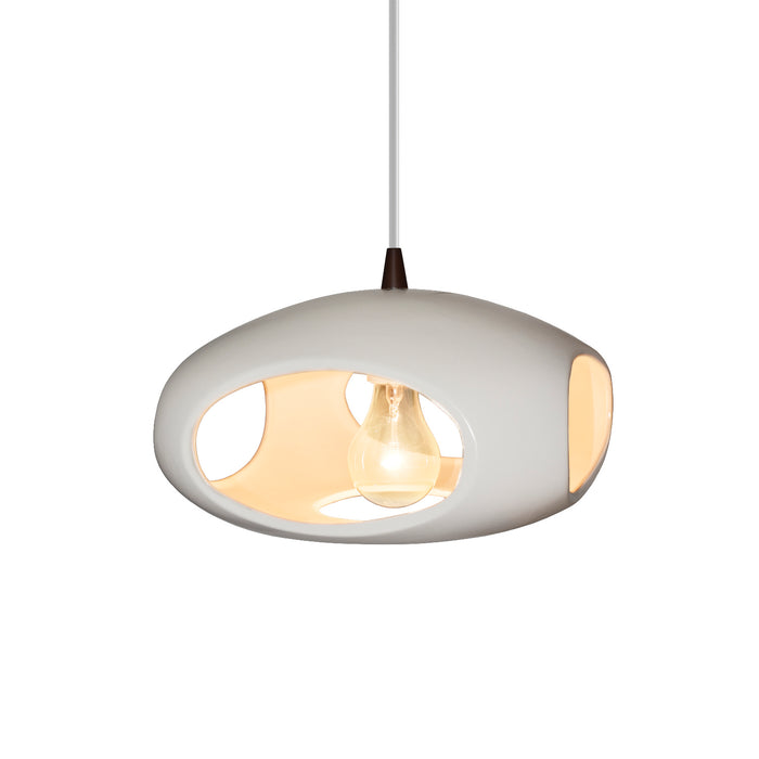 Justice Designs - CER-6440-MAT-DBRZ-WTCD - One Light Pendant - Radiance - Matte White