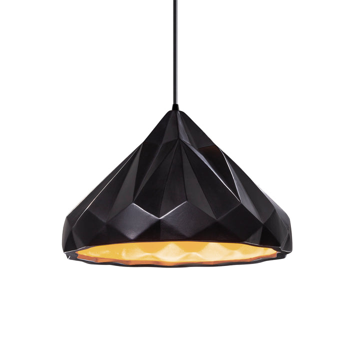 Justice Designs - CER-6450-CBGD-MBLK-BKCD - One Light Pendant - Radiance - Carbon Matte Black with Champagne Gold