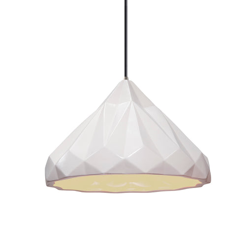 Justice Designs - CER-6450-MAT-NCKL-BKCD - One Light Pendant - Radiance - Matte White