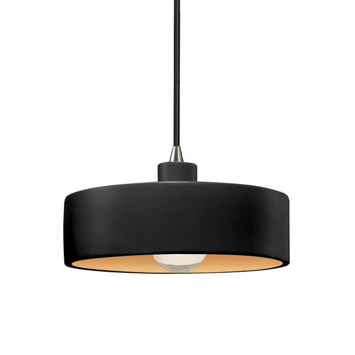 Justice Designs - CER-6460-CBGD-NCKL-BKCD - One Light Pendant - Radiance - Carbon Matte Black/Champagne Gold