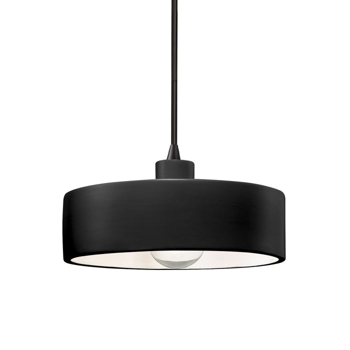 Justice Designs - CER-6460-CRB-MBLK-BKCD - One Light Pendant - Radiance - Carbon - Matte Black