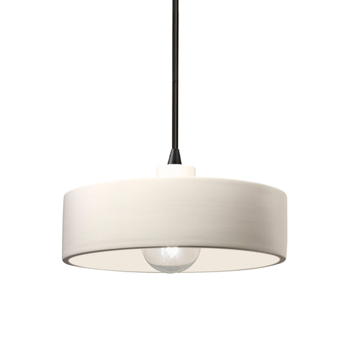 Justice Designs - CER-6460-MAT-MBLK-BKCD - One Light Pendant - Radiance - Matte White