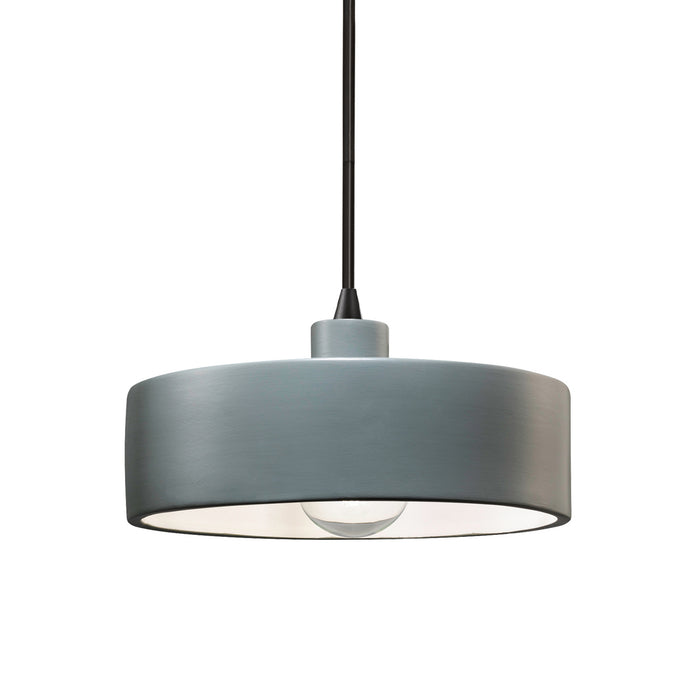 Justice Designs - CER-6460-PWGN-MBLK-BKCD - One Light Pendant - Radiance - Pewter Green