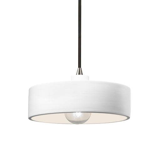 Justice Designs - CER-6460-WHT-NCKL-BKCD - One Light Pendant - Radiance - Gloss White