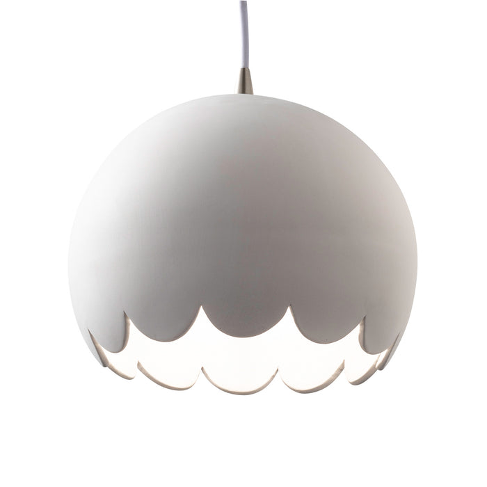 Justice Designs - CER-6470-BIS-NCKL-WTCD - One Light Pendant - Radiance - Bisque