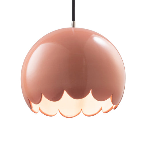 Justice Designs - CER-6470-BSH-NCKL-BKCD - One Light Pendant - Radiance - Gloss Blush