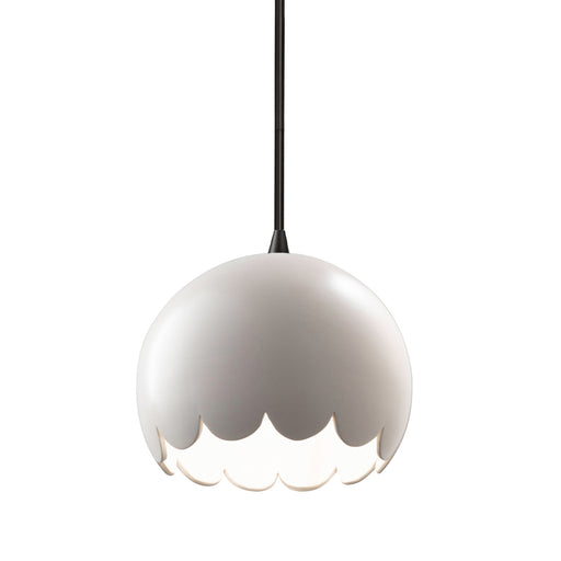 Justice Designs - CER-6470-MAT-MBLK-BKCD - One Light Pendant - Radiance - Matte White