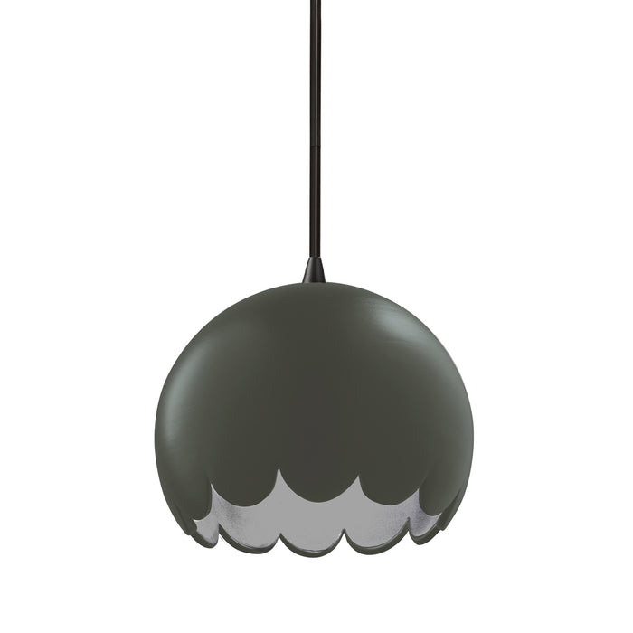 Justice Designs - CER-6470-PWGN-MBLK-BKCD - One Light Pendant - Radiance - Pewter Green