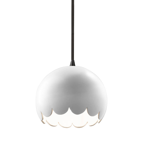 Justice Designs - CER-6470-WHT-MBLK-BKCD - One Light Pendant - Radiance - Gloss White