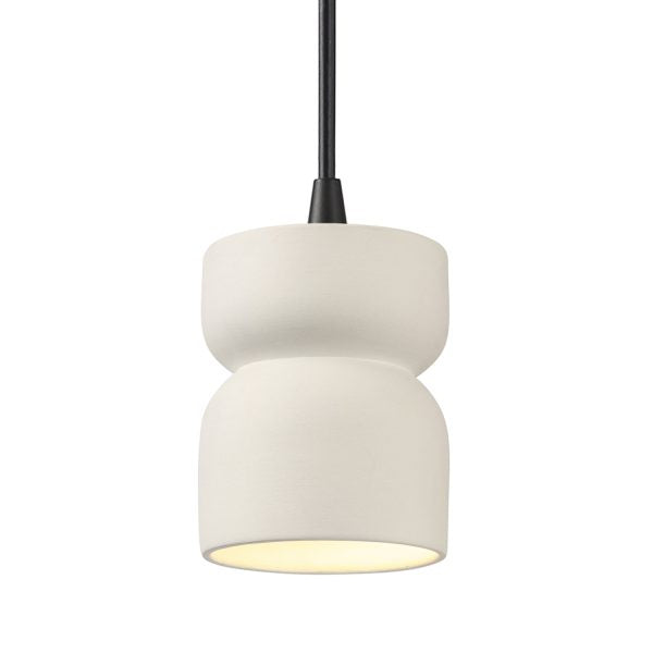 Justice Designs - CER-6500-MAT-MBLK-BKCD - One Light Pendant - Radiance - Matte White