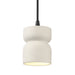 Justice Designs - CER-6500-MAT-MBLK-BKCD - One Light Pendant - Radiance - Matte White