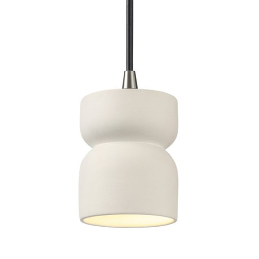 Justice Designs - CER-6500-MAT-NCKL-BKCD - One Light Pendant - Radiance - Matte White