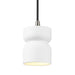 Justice Designs - CER-6500-WHT-NCKL-BKCD - One Light Pendant - Radiance - Gloss White