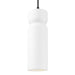 Justice Designs - CER-6510-WHT-MBLK-BKCD - One Light Pendant - Radiance - Gloss White