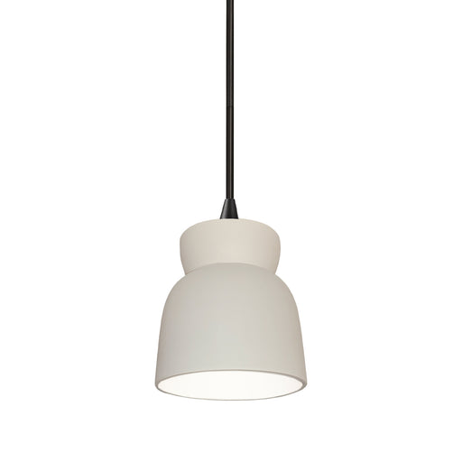 Justice Designs - CER-6515-BIS-MBLK-BKCD - One Light Pendant - Radiance - Bisque