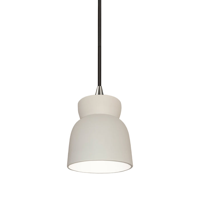 Justice Designs - CER-6515-BIS-NCKL-BKCD - One Light Pendant - Radiance - Bisque