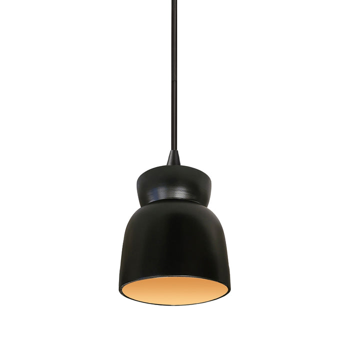 Justice Designs - CER-6515-CBGD-MBLK-BKCD - One Light Pendant - Radiance - Carbon Matte Black with Champagne Gold