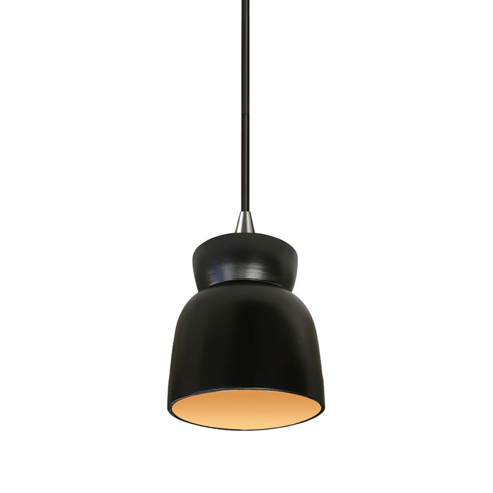 Justice Designs - CER-6515-CBGD-NCKL-BKCD - One Light Pendant - Radiance - Carbon Matte Black with Champagne Gold