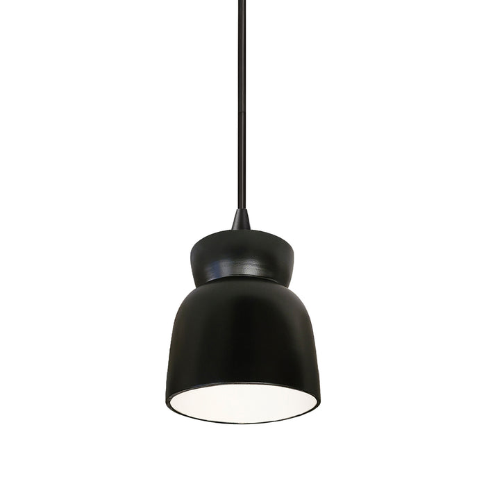 Justice Designs - CER-6515-CRB-MBLK-BKCD - One Light Pendant - Radiance - Carbon - Matte Black