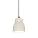 Justice Designs - CER-6515-MAT-MBLK-BKCD - One Light Pendant - Radiance - Matte White