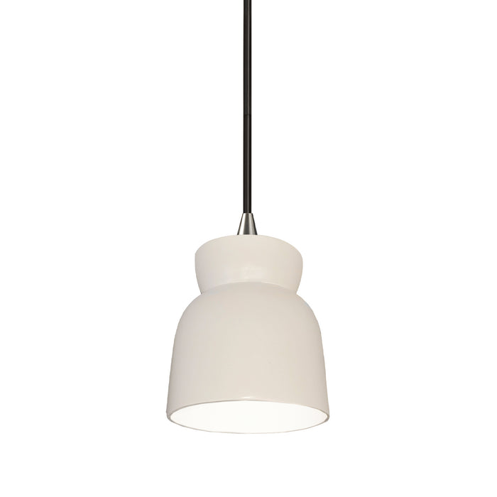 Justice Designs - CER-6515-MAT-NCKL-BKCD - One Light Pendant - Radiance - Matte White