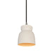 Justice Designs - CER-6515-MTGD-NCKL-BKCD - One Light Pendant - Radiance - Matte White with Champagne Gold