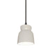 Justice Designs - CER-6515-WHT-MBLK-BKCD - One Light Pendant - Radiance - Gloss White