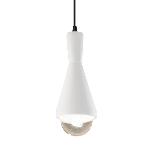 Justice Designs - CER-6520-WHT-MBLK-BKCD - One Light Pendant - Radiance - Gloss White