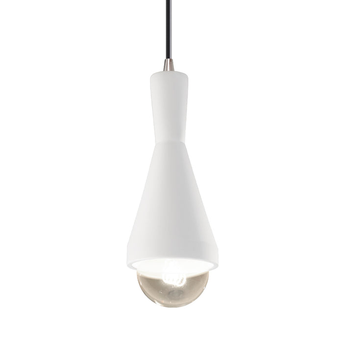 Justice Designs - CER-6520-WHT-NCKL-BKCD - One Light Pendant - Radiance - Gloss White