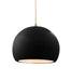 Justice Designs - CER-6533-BKMT-ABRS-BEIG-TWST - One Light Pendant - Radiance - Gloss Black w/ Matte White