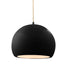 Justice Designs - CER-6533-BKMT-MBLK-BEIG-TWST - One Light Pendant - Radiance - Gloss Black w/ Matte White