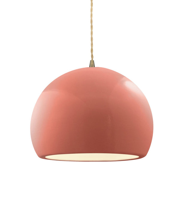 Justice Designs - CER-6533-BSH-ABRS-BEIG-TWST - One Light Pendant - Radiance - Gloss Blush