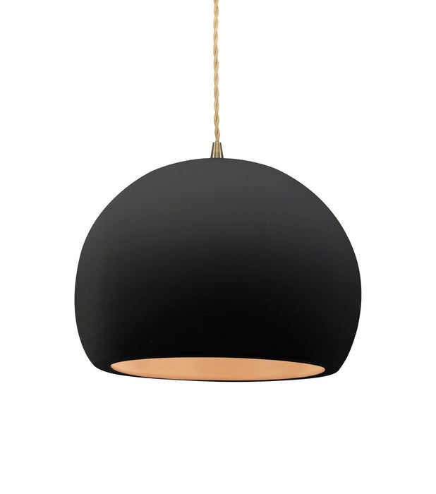 Justice Designs - CER-6533-CBGD-ABRS-BEIG-TWST - One Light Pendant - Radiance - Carbon Matte Black w/ Champagne Gold