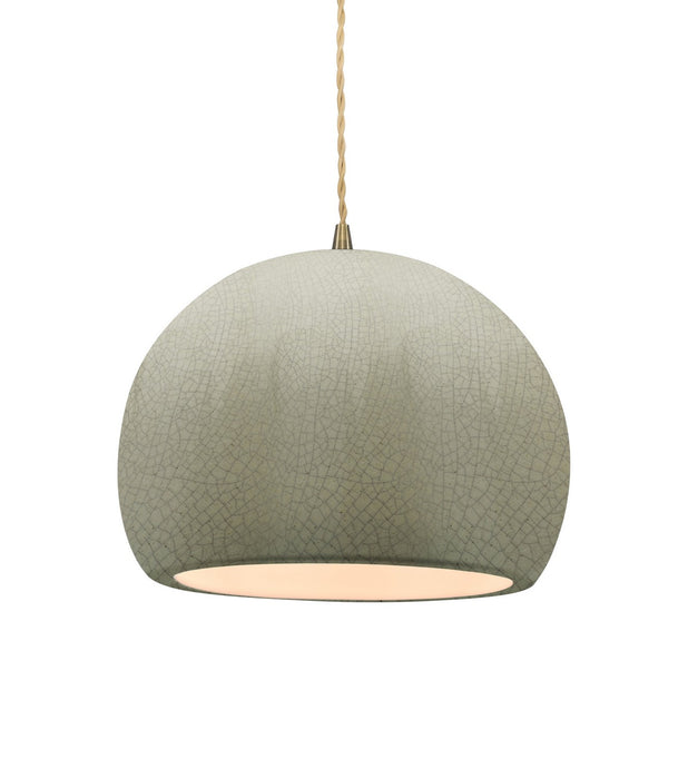 Justice Designs - CER-6533-CKC-ABRS-BEIG-TWST - One Light Pendant - Radiance - Celadon Green Crackle