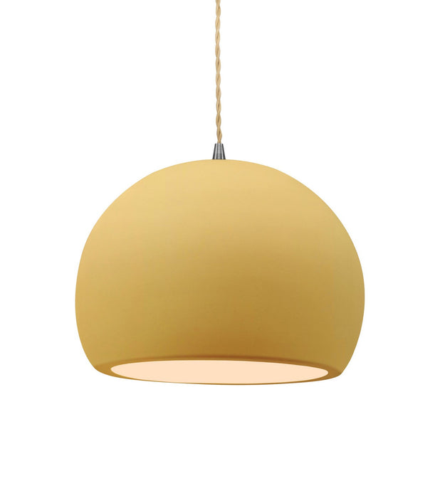 Justice Designs - CER-6533-MYLW-NCKL-BEIG-TWST - One Light Pendant - Radiance - Muted Yellow